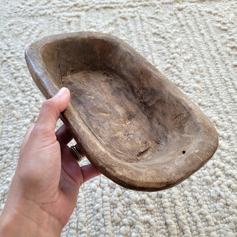 Vintage Rustic Wooden Bowl Dough Bowl 10 inches